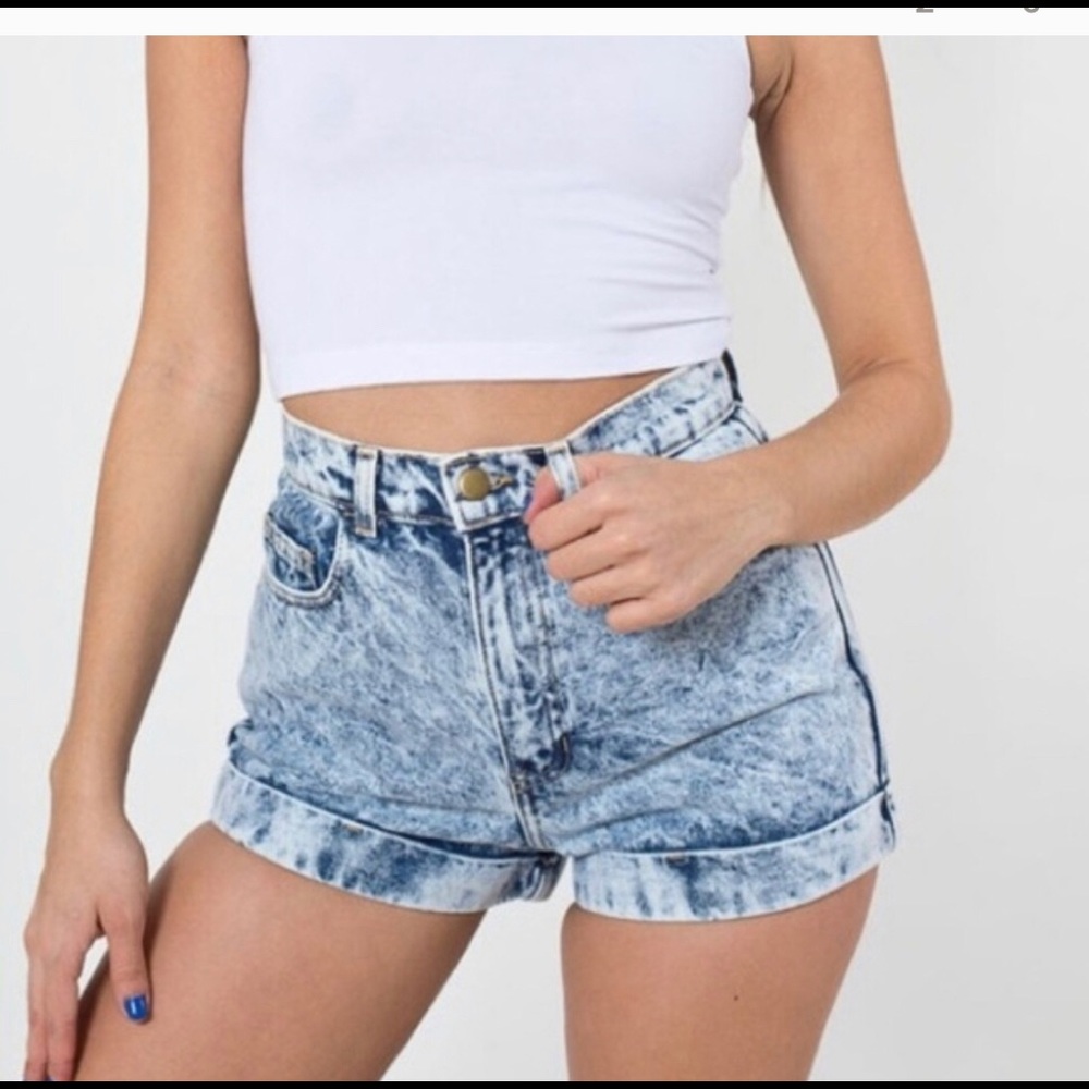 American Apparel Acid Wash Denim Shorts